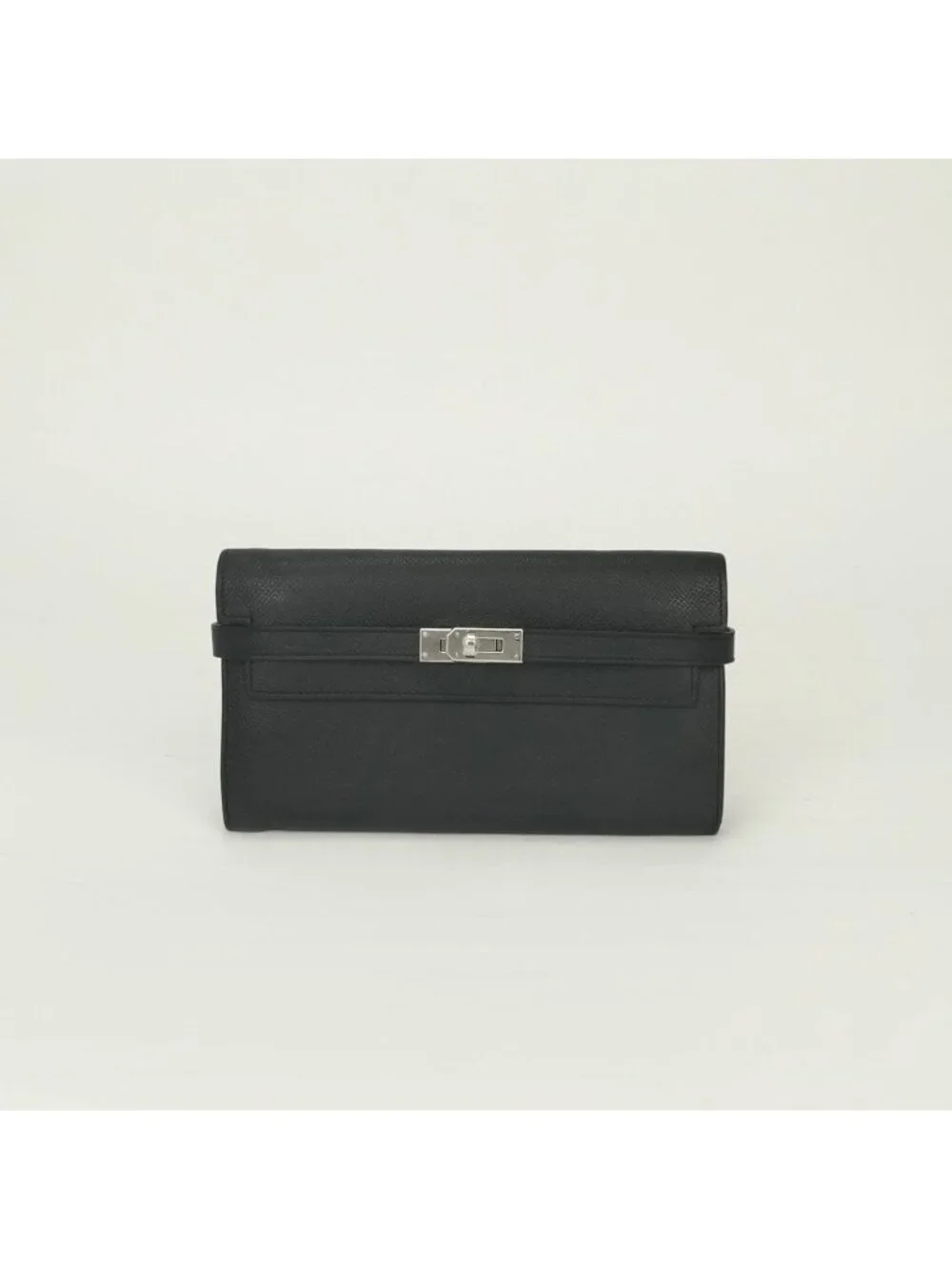 Hermes Kelly Wallet Epsom Noir Black Silver Veau